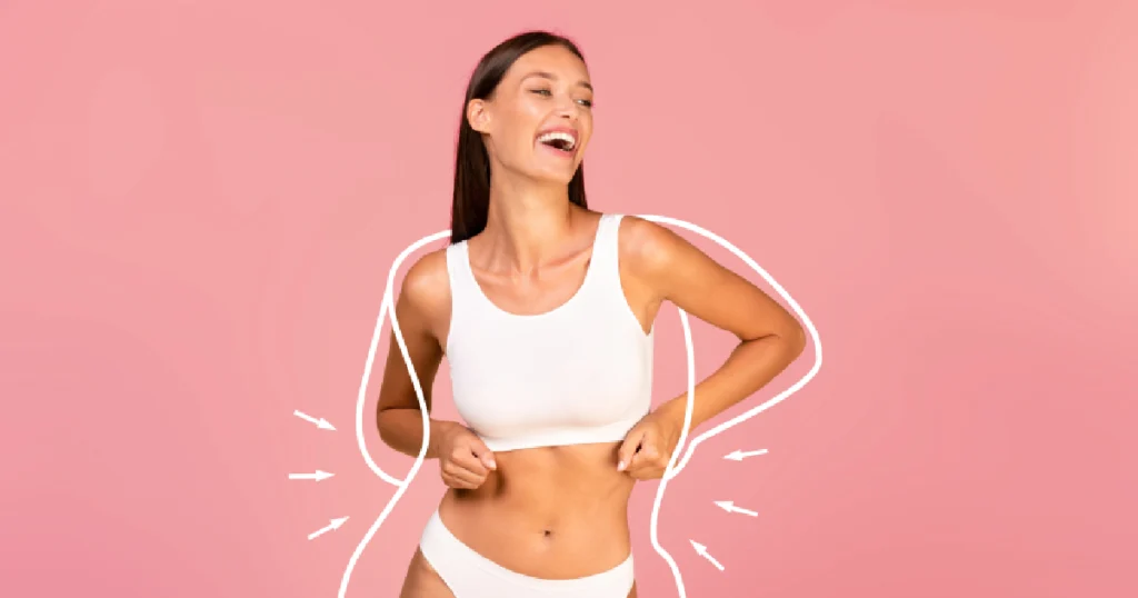 A women showing her body after Body Sculpting treatment in Morristown, NJ